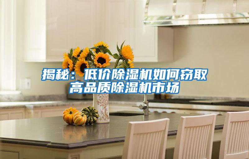 揭秘:低價除濕機(jī)如何竊取高品質(zhì)除濕機(jī)市場