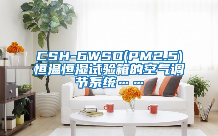 CSH-6WSD(PM2.5)恒溫恒濕試驗箱的空氣調節系統……