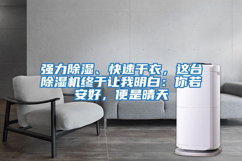 強力除濕、快速干衣，這臺除濕機終于讓我明白：你若安好，便是晴天