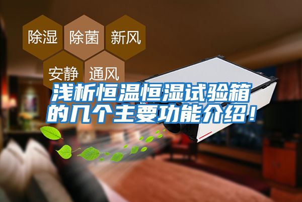 淺析恒溫恒濕試驗箱的幾個主要功能介紹!